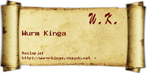 Wurm Kinga névjegykártya