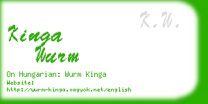 kinga wurm business card